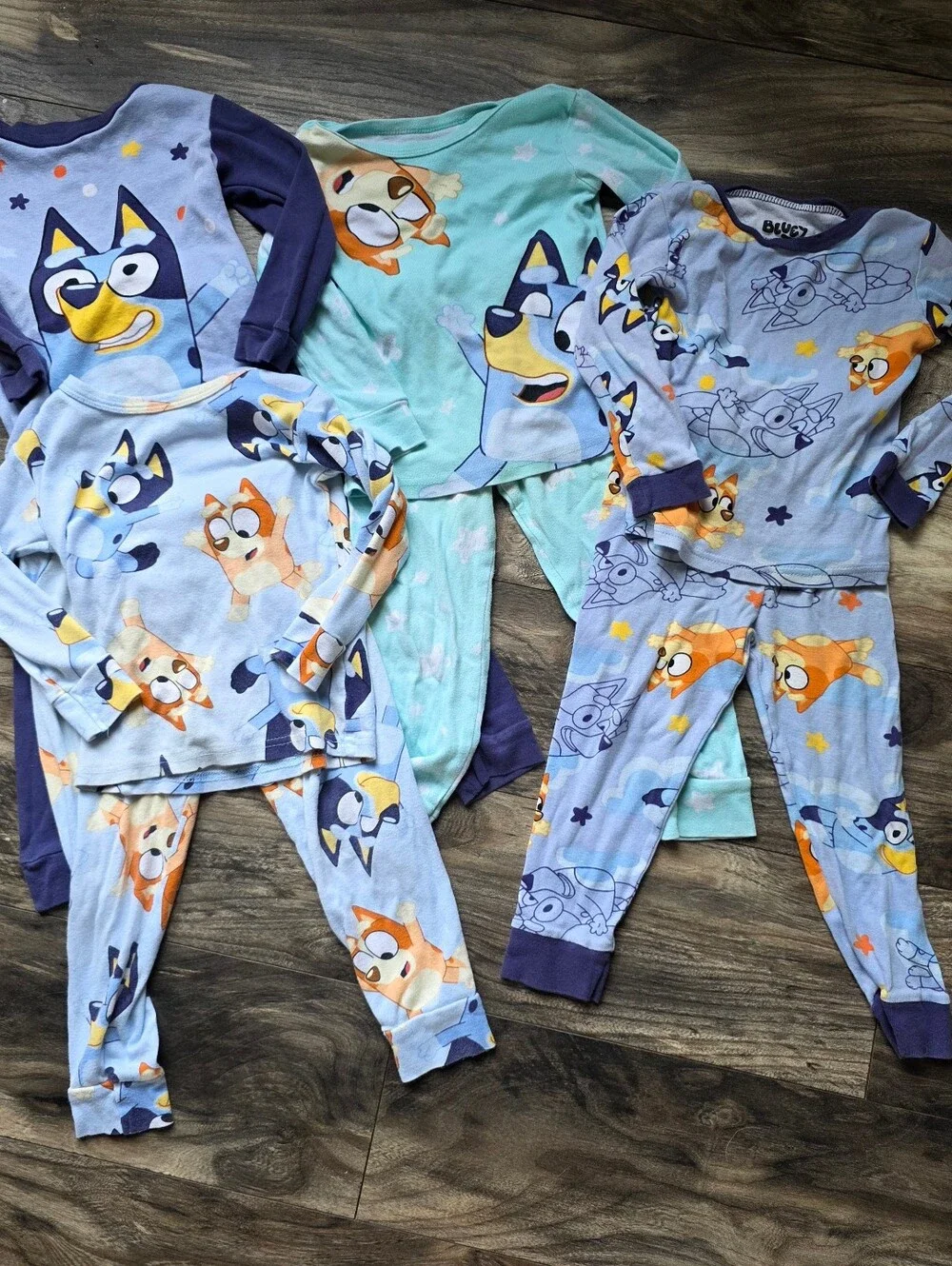 Lot of 4 Bluey Long Sleeve PJs